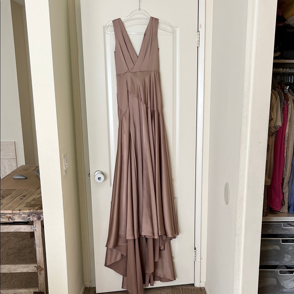 Fame and Partners High Low Brown Dress